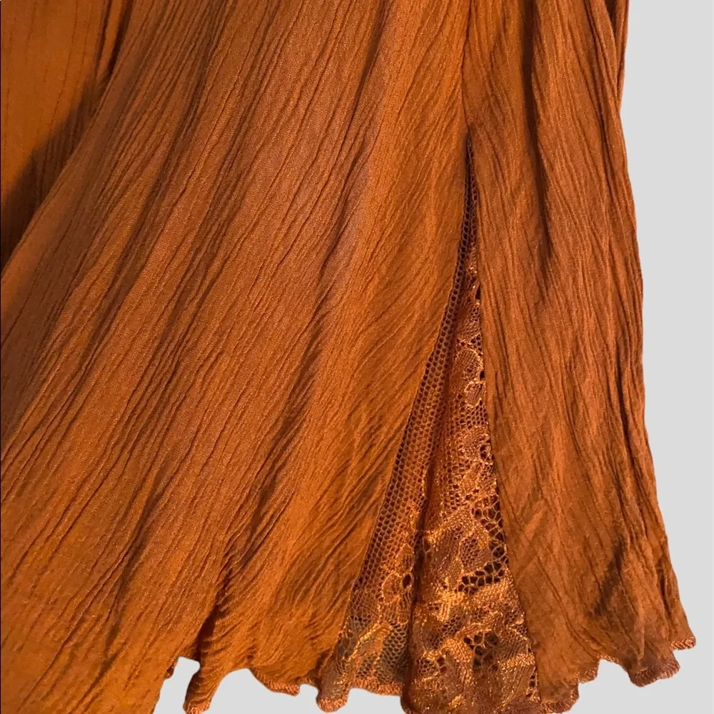 Free People Intimately Rust Boho Flowy Racerback Tunic/ Dress Size S - Picture 5 of 7